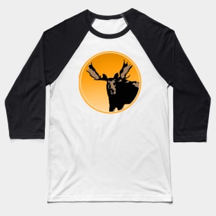 Moose at Sunset Baseball T-Shirt